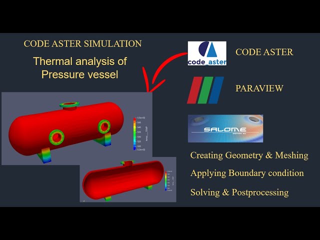 Thermal analysis of Pressure vessel using code aster|salome meca tutorials|tutorials 79