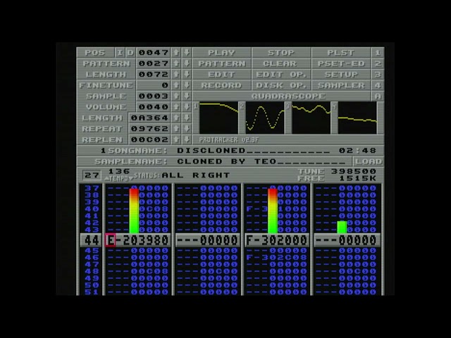 Teo - Discloned (Clone meets Clone rework) - Amiga 4 channel module - real hw recording