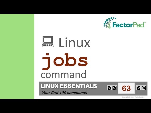 Linux jobs command summary with examples