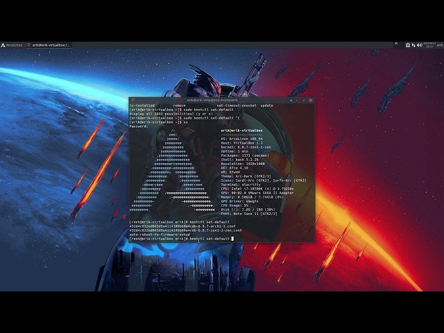 Arco : 4043 bootloaders - Systemd-boot - change the default kernel on systemd-boot