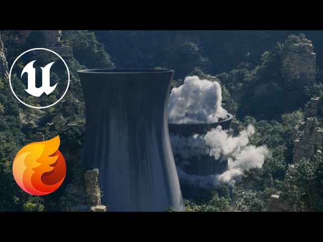 Nuclear Cooling Tower Demolished (Unreal Engine & EmberGen)