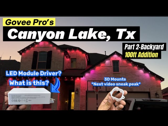 Govee Pros-Canyon Lake, Tx Pt.2, 100ft addition w/LEDModule Driver @GOVEE #fyp #diy #howto