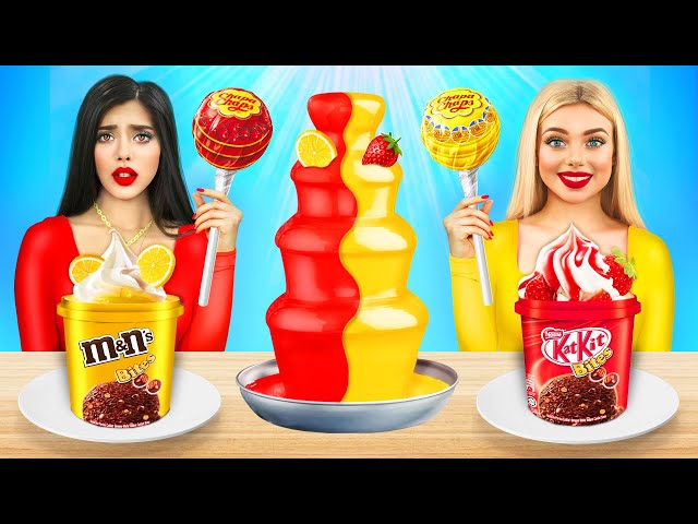 RICH Food vs BROKE Food Chocolate Fondue Challenge | Crazy Battle with Yummies by RATATA POWER