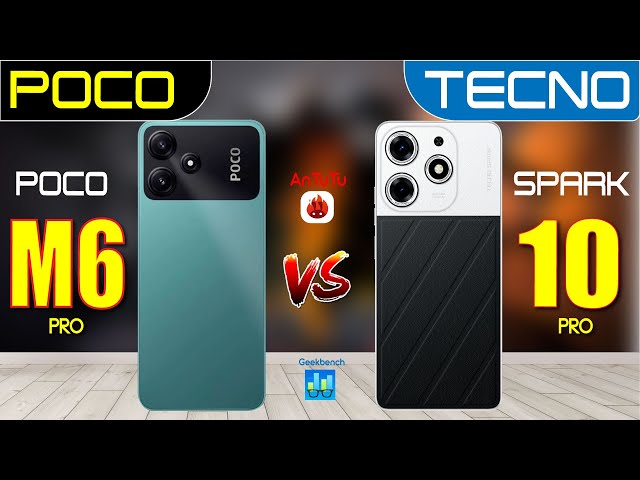 POCO M6 pro vs Spark 10 Pro | #4Gen1vsg88  #m6pro #antutu #geekbench  #spark10pro #comparison