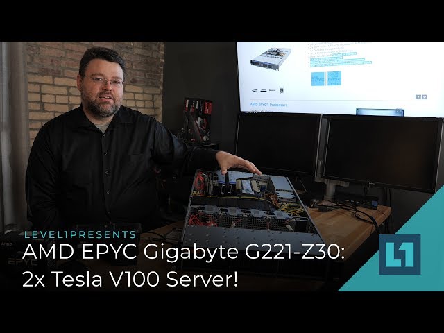 AMD Epyc Gigabyte G221-Z30: 2x Tesla V100 Server!