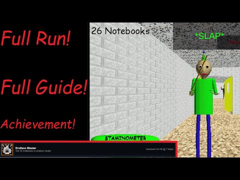 (Guide) Baldi's Basics Classic Remastered: Endless Master Achievement | Tips & Route (26 Notebooks)