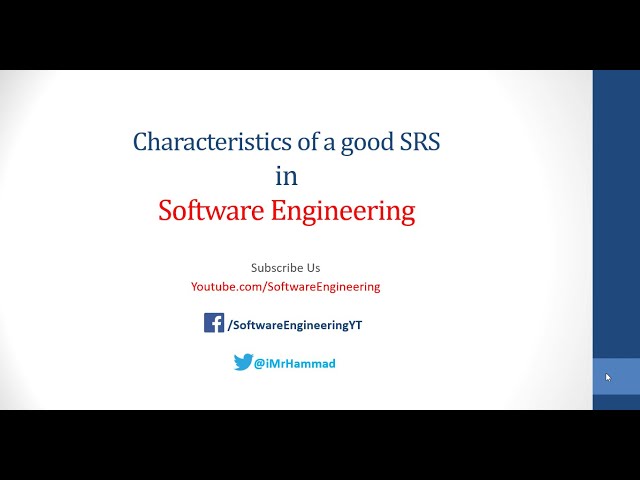 Characteristics of Good SRS - Software Requirement Specification Urdu/Hindi