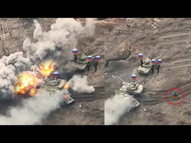 How Russian tanks face a trap drones FPV Ukrainian