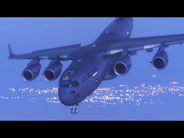 GTA 5 - Landing GIANT C17 Globemaster ON THE AIRCRAFT CARRIER (GTA 5 PC Mods Funny Moment)