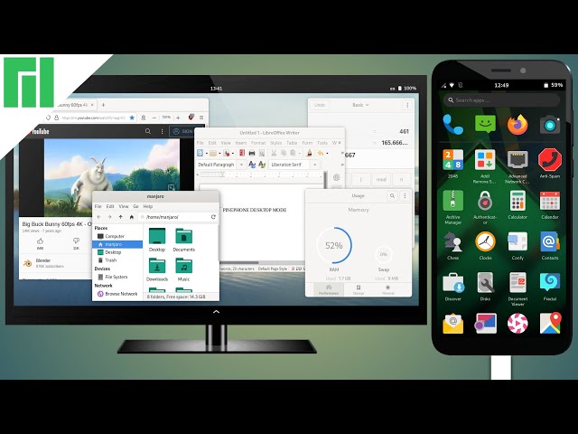 PinePhone "Desktop Mode" Manjaro Phosh (2021)