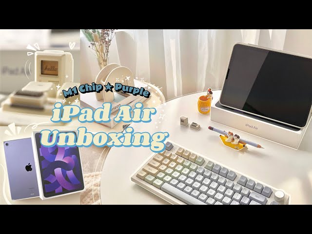 ipad air 5 purple unboxing  with accessories 📦 ASMR | loffi snow