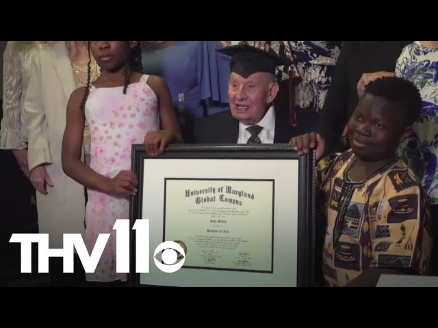 100-year-old veteran officially gets college diploma 58 years after graduation