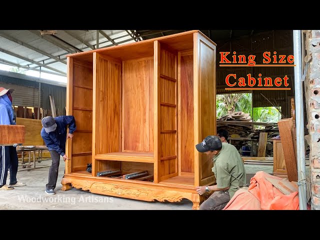 Great Woodworking Project - Carpenter Makes His Own Large Cabinet With Incredibly Intricate Carvings