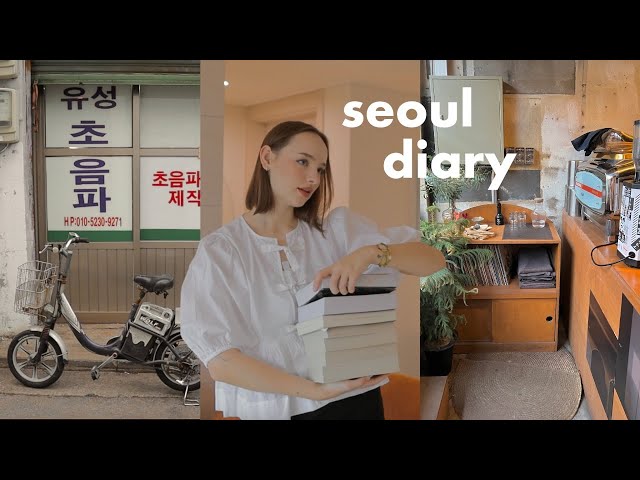 my slow life living in Seoul 🤍 organizing my books, cozy chatting, book haul, cooking & cafe's