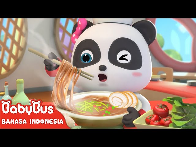 Panda Kecil Menjadi Koki Kecil Di Restoran Mie🍜 | Lagu Karir Anak | BabyBus Bahasa Indonesia
