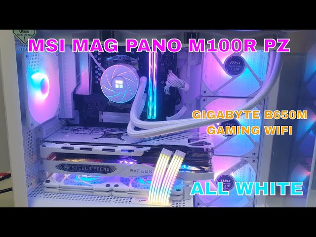 MSI MAG PANO M100R PZ all white matx gaming pc-non project zero mobo gigabyte b650m gaming Wifi