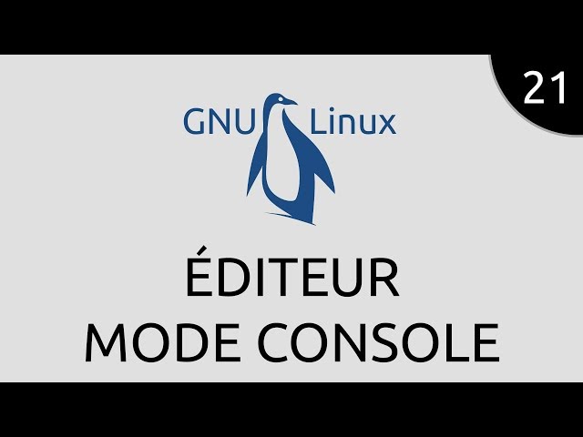 GNU/Linux #21 - éditeur mode console