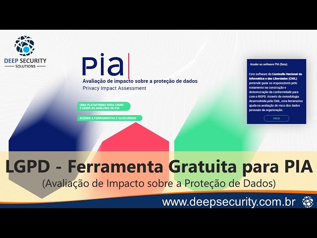 LGPD - Inicie a Adequação - Ferramenta Gratuita PIA Avaliação de Impacto da Proteção de Dados (CNIL)