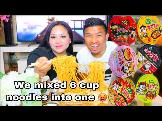 MIXING MY 6 FAVOURITE CUP NOODLES All TOGETHER || EVELYN & ROLAND