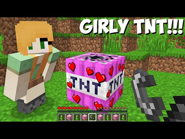 WHAT HAPPENS if YOU LIGHT GIRLY TNT in Minecraft ! TNT of LOVE