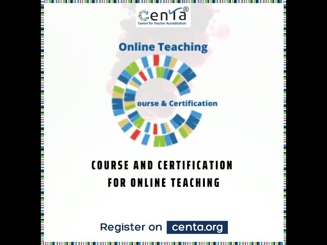 COURSE AND CERTIFICATION FOR ONLINE TEACHING