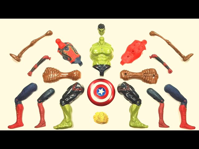 merakit mainan hulk smash, spider-man, captain marvel, siren head