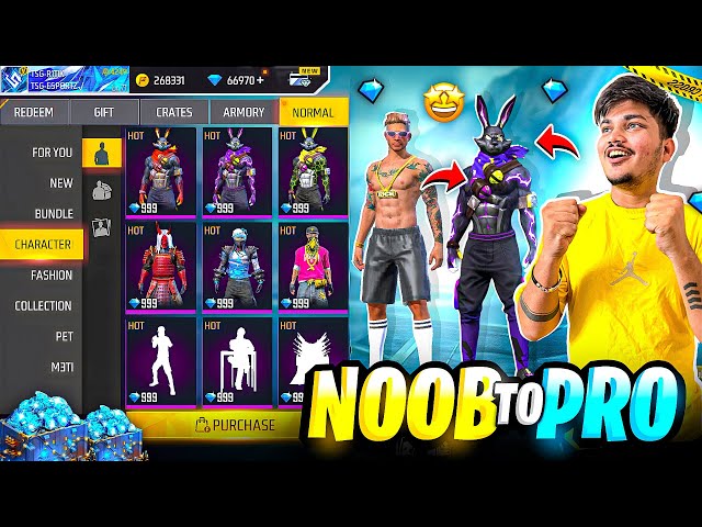 Free Fire New Id To Pro Id In 10 Mins Unlocked All Bundles And Gun Skins😍 -Garena Free Fire