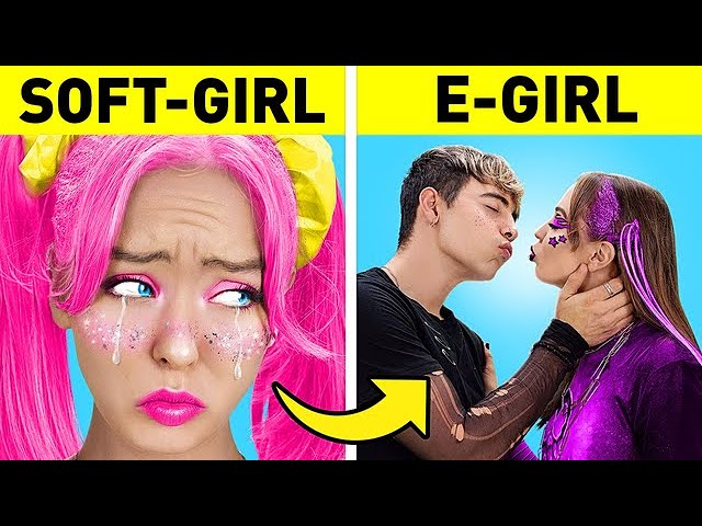 GOOD VS BAD Extreme MAKEOVER From Poor SOFT to POPULAR E-GIRL for My E-BOY Crush