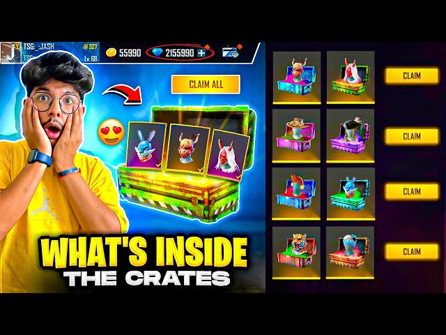 Free Fire What’s Inside The Box📦🤔 || Crates Opening😍NOOB To PRO -Garena Free Fire