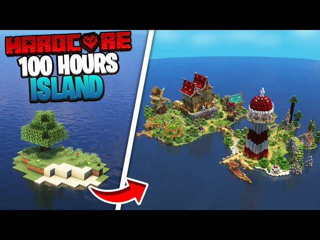 I Survived 100 HOURS on a DESERTED ISLAND in Minecraft