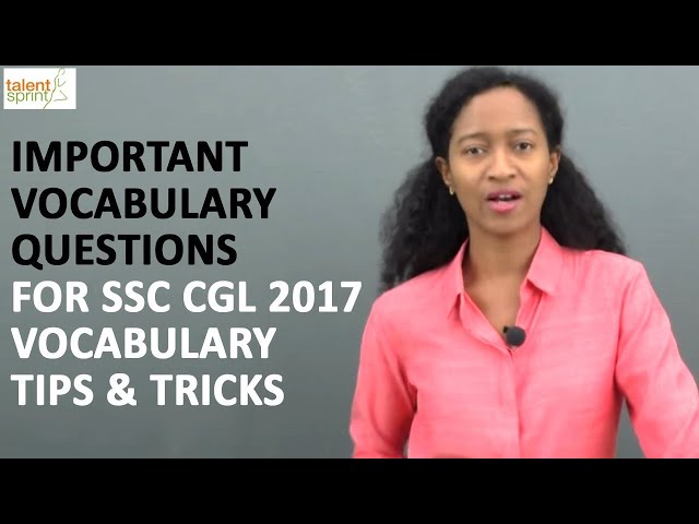 Important Vocabulary Questions for SSC CGL 2017 | Vocabulary Tips & Tricks | TalentSprint