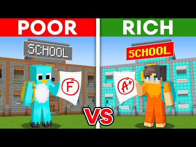 Milo POOR Student vs Chip RICH Student in Minecraft