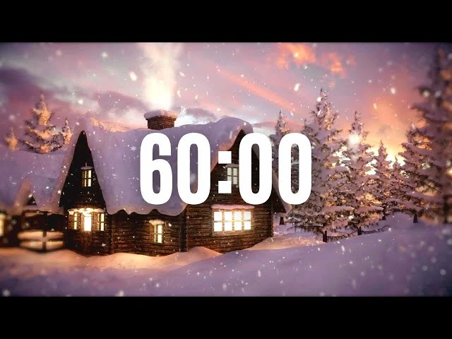 1 Hour Timer of Beautiful Relaxing Snow Falling in a Mountain Village