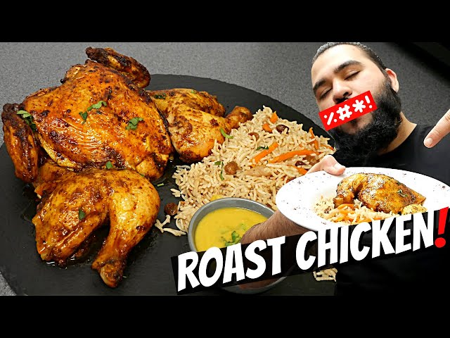 Full Roast Chicken with Rice and Sauce | Halal Chef