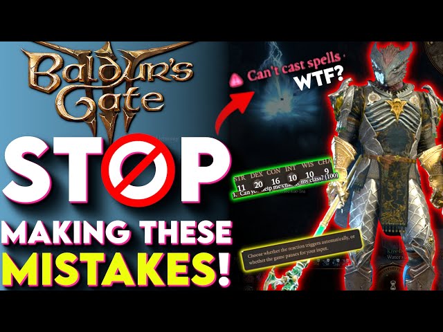 Baldurs Gate 3 5 MAJOR MISTAKES To Avoid! - (Baldur's Gate 3 Tips and Tricks)