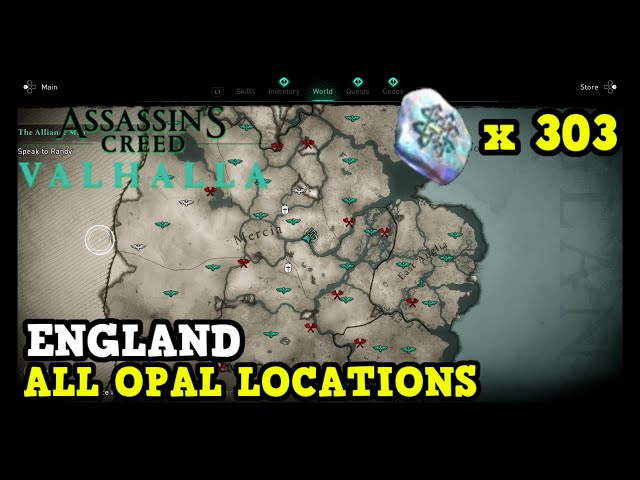 Assassin's Creed Valhalla England All Opal Locations (303 Opal Locations in England)