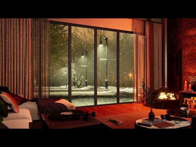 Unreal Engine 5.1 | Relaxing | Record Player | Bengal Cat | Fireplace | Nature | Snowfall | RTX3060