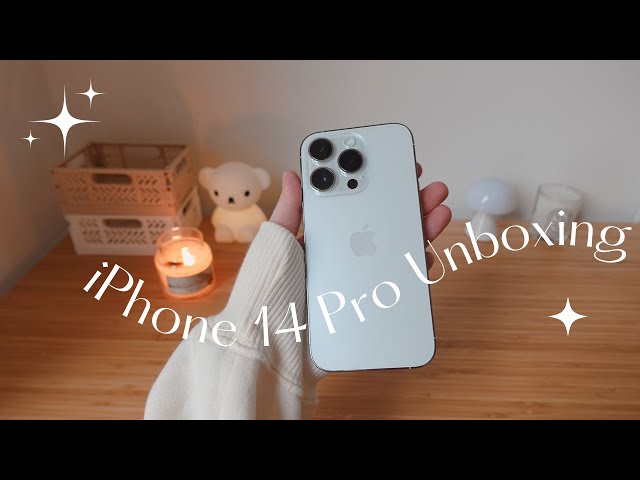iPhone 14 Pro Silver unboxing 🤍 || 256gb || calm and aesthetic 🧸 || asmr 📦