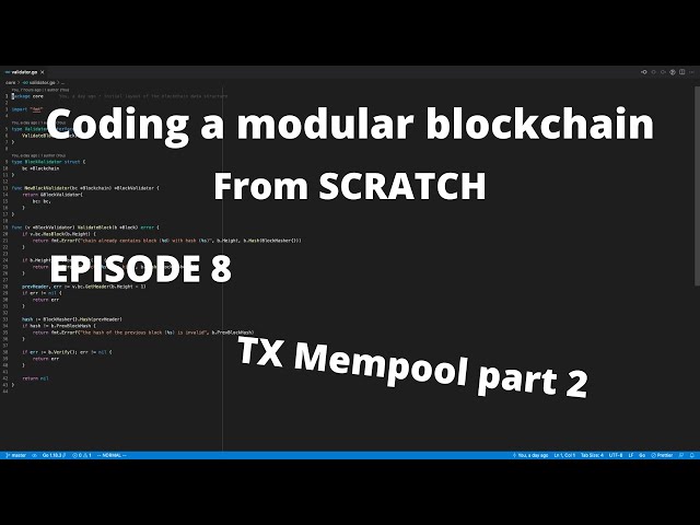 LIVE Coding a production ready blockchain from scratch in Golang EP8: TX mempool part 2
