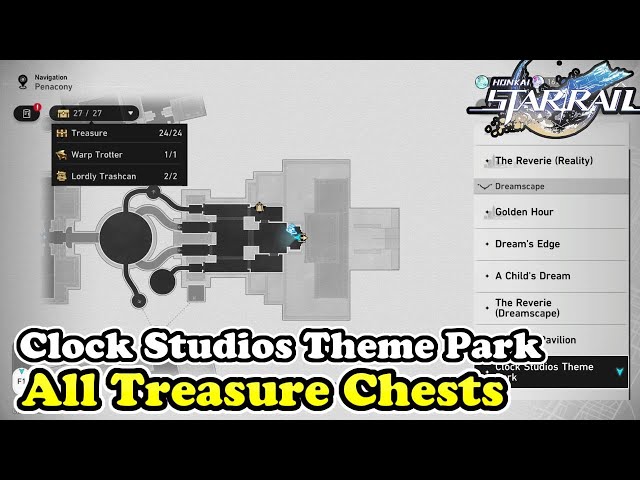 Honkai Star Rail Clock Studios Theme Park All Chest Locations (Chests  Warp Trotter  Lordly Trashcan