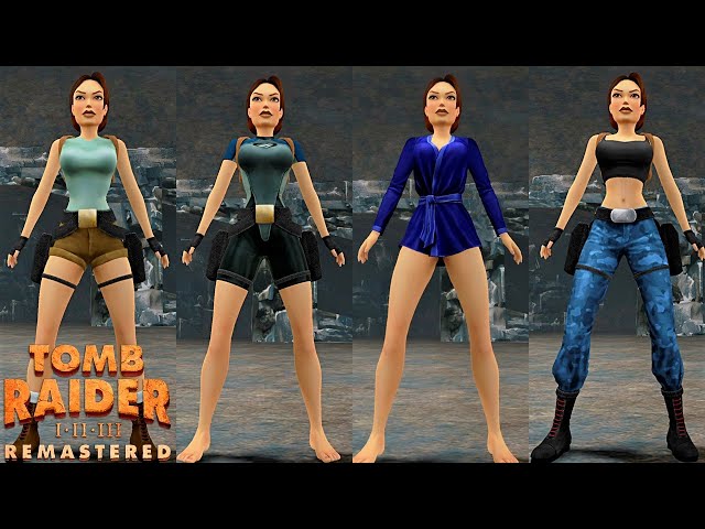 Tomb Raider I–III Remastered | All Outfits Showcase in 4K | 2024