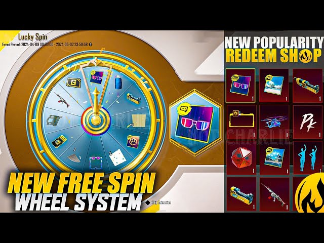 New Free Spin Wheel System In 3.2 Update | New Popularity Redeem Shop | Pubg Mobile