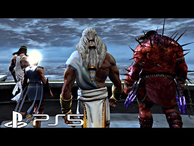 GOD OF WAR PS5 - Gods Vs TITANS & Kratos Fight Scene At Mount Olympus (4K Ultra HD PS5)