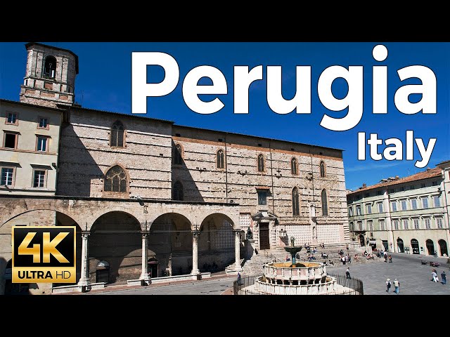 Perugia, Italy Walking Tour (4k Ultra HD 60fps) – With Caption