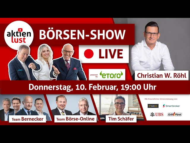aktienlust Börsen-Show am 10.02.2022 um 19 Uhr! Exklusiv-Interview mit Christian W. Röhl