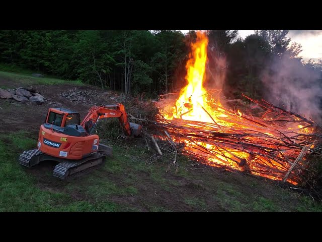 Dig a pond spillway and burn brush