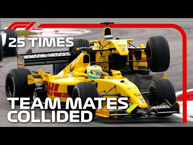 25 Times F1 Team Mates Crashed Into Each Other