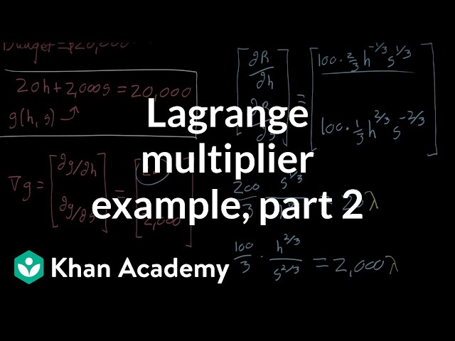 Lagrange multiplier example, part 2