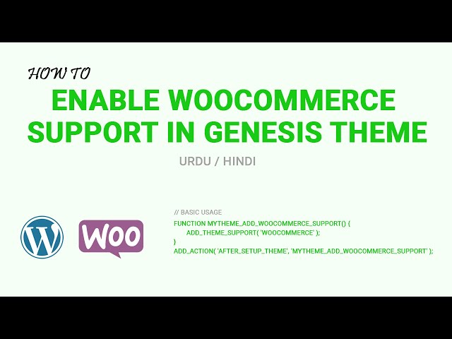 How to enable woocommerce support in genesis theme with code
