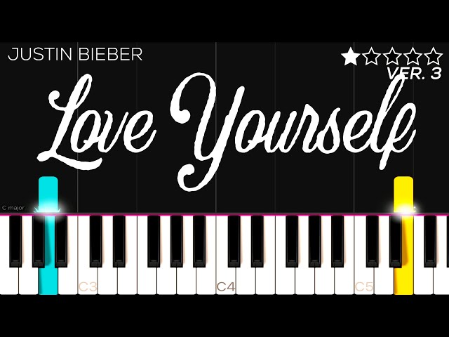 Justin Bieber - Love Yourself | EASY Piano Tutorial